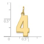 10k Medium Polished Number 4 Charm - Image 3