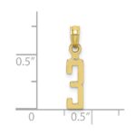 10K Number 3 Block Charm - Image 3