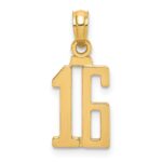 10K Number 16 Pendant