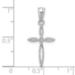 10k White Gold Passion Cross Charm - Image 2
