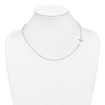 10k White Gold Large Sideways Curved Cross Necklace - Image 3