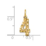 10ky Casted Small Diamond-cut Number 4 Charm - Image 3