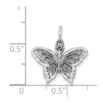 10k White Gold Butterfly Charm - Image 3