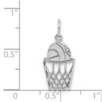 10K White Gold Basketball and Net Charm - Image 3