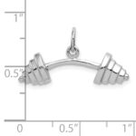 10k White Gold Barbell Charm - Image 2