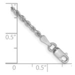 10k White Gold 2mm D/C Quadruple Rope Chain Anklet - Image 2