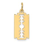 10k Polished Razor Blade Charm - Image 4