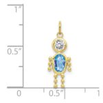10k March Boy Birthstone Charm - Image 3