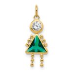 10k May Girl Birthstone Charm