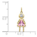 10k June Girl Birthstone Charm - Image 3