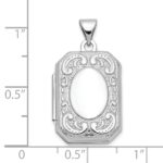10k White Gold 20mm Book Scroll Border Locket - Image 2