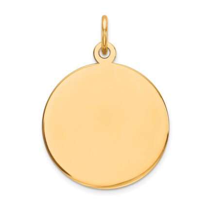 10K Plain .018 Gauge 17.75x17.75mm Circular Engravable Disc Charm