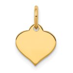 10k Plain .013 Gauge 9.6x8.4mm Heart Disc Charm