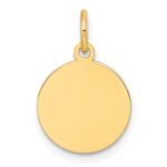 10K Plain .013 Gauge 12.2x12.2mm Circular Engravable Disc Charm