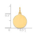 10K Plain .013 Gauge 12.2x12.2mm Circular Engravable Disc Charm - Image 3