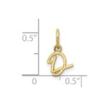 10KY Upper case Letter D Initial Charm - Image 3