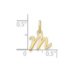 10KY Upper case Letter M Initial Charm - Image 4