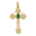 10k 5x3mm Oval Mount St. Helens cross pendant