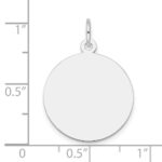 10K White Gold Plain .013 Gauge 19x19mm Circular Engravable Disc Charm - Image 2