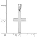10k White Gold Polished Cross Pendant - Image 2