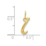 10k Yellow Gold Letter i Initial Charm - Image 4