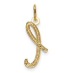 10k Yellow Gold Letter l Initial Charm - Image 3