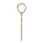 10K Polished Etched Letter F Initial Pendant - Image 2