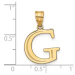 10K Polished Etched Letter G Initial Pendant - Image 4