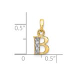 10K and Rhodium Diamond Initial B Pendant - Image 3