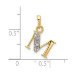 10K and Rhodium Diamond Initial M Charm - Image 3