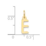 10k Small Slanted Block Initial E Charm - Image 3