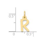 10k Small Slanted Block Initial R Charm - Image 3