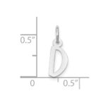 10k White Gold Small Slanted Block Initial D Charm - Image 2