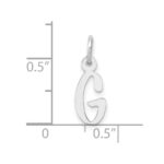 10k White Gold Small Slanted Block Initial G Char - Image 2