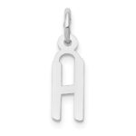 10k White Gold Small Slanted Block Initial H Char