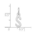 10k White Gold Small Slanted Block Initial S Char - Image 2