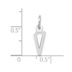 10k White Gold Small Slanted Block Initial V Char - Image 2