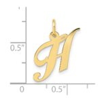 10K Small Fancy Script Initial H Charm - Image 3