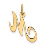 10K Small Fancy Script Initial M Charm - Image 4