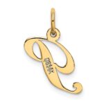 10K Small Fancy Script Initial P Charm - Image 4