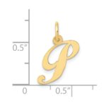 10K Small Fancy Script Initial P Charm - Image 3