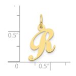 10K Small Fancy Script Initial R Charm - Image 3