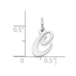 10k White Gold Small Fancy Script Initial C Charm - Image 2