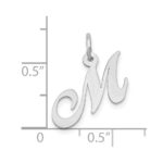 10k White Gold Small Fancy Script Initial M Charm - Image 2