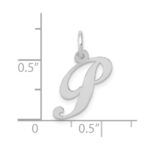 10k White Gold Small Fancy Script Initial P Charm - Image 2