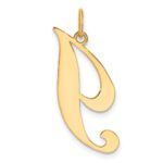 10k Large Fancy Script Letter I Initial Charm - Image 3