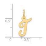 10k Small Script Initial T Charm - Image 3