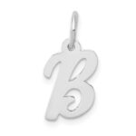 10k White Gold Small Script Initial B Charm