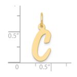 10K Medium Script Letter C Initial Charm - Image 4
