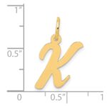 10K Medium Script Letter K Initial Charm - Image 4